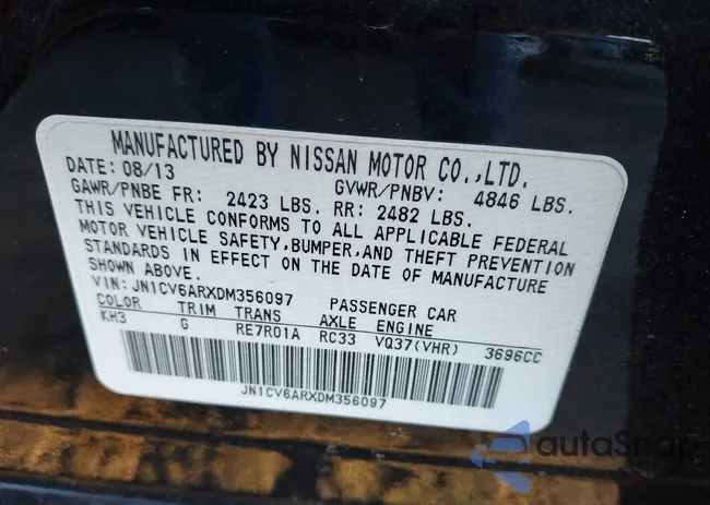 JN1CV6ARXDM356097: 44507732