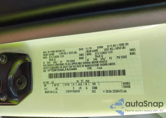 1FTEW1E40LFA33460: 44507997