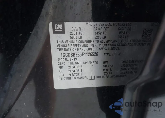 1GCGSBE35F1126526: 44508041