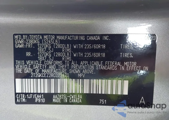 2T2GKCEZ2RC022470: 44508207