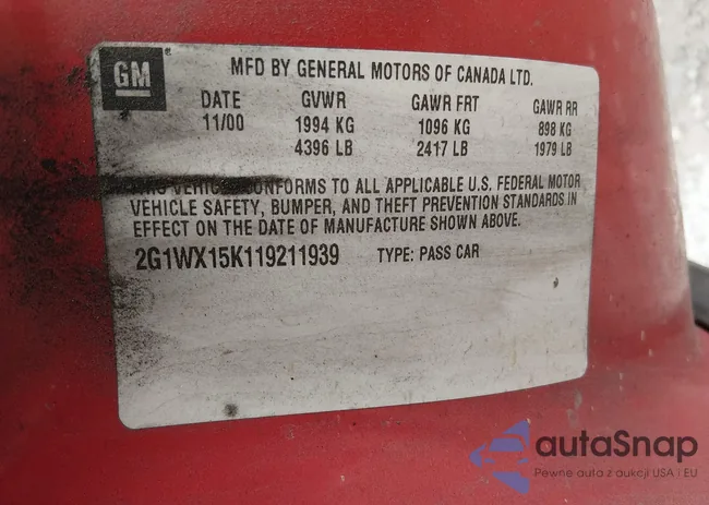 2G1WX15K119211939: 44508209