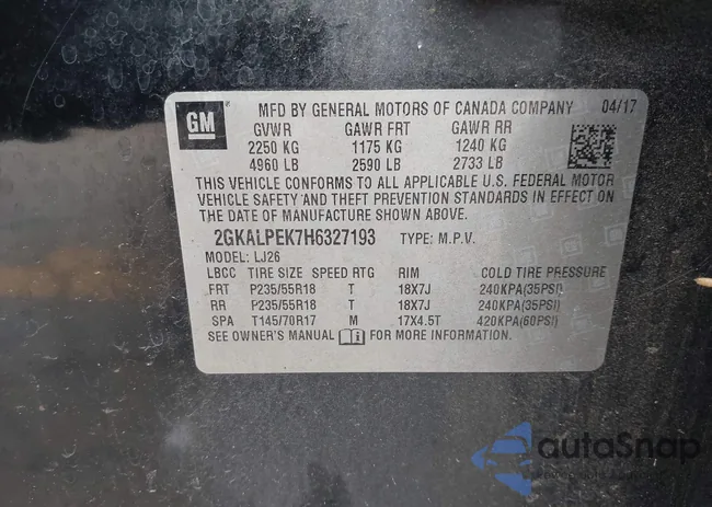 2GKALPEK7H6327193: 44508229