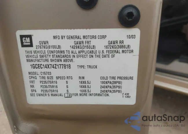 1GCEC14X74Z177818: 44507427