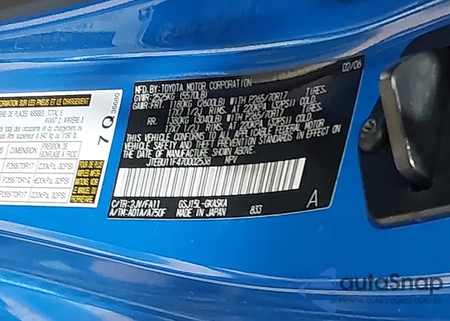 JTEBU11F470002538: 44507485