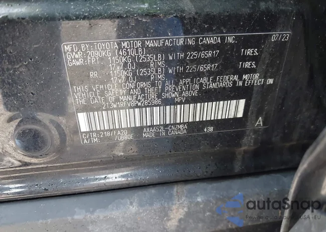 2T3W1RFV8PW285986: 44507631