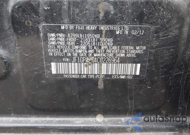 JF1GPAL64CG226964: 44508679