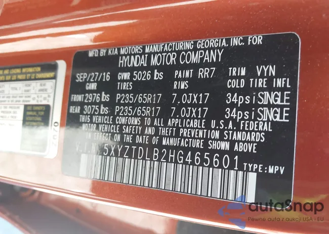 5XYZTDLB2HG465601: 44508924