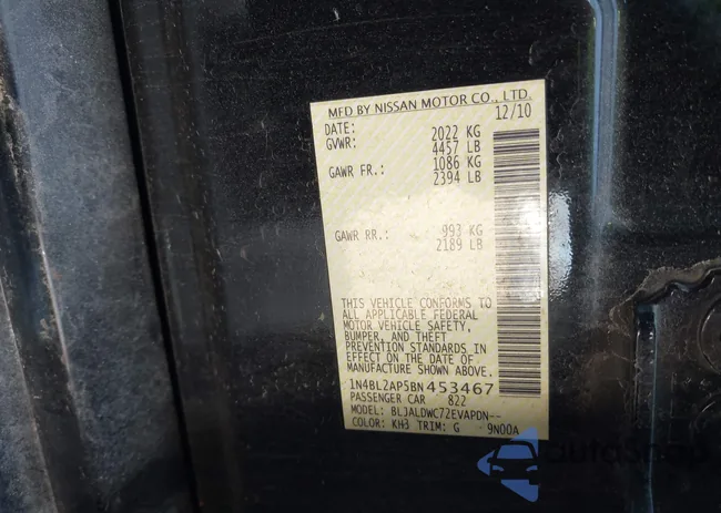 1N4BL2AP5BN453467: 44508993