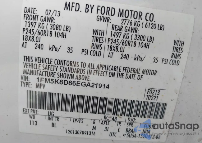 1FM5K8D86EGA21914: 44509097