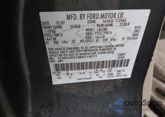 1FMCU93138KC14311: 44509159