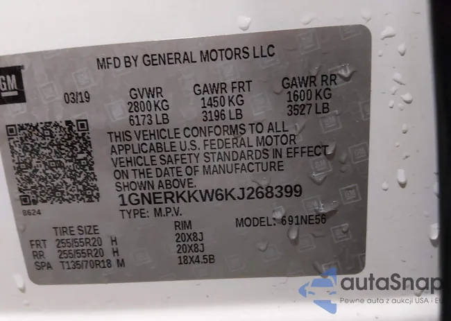 1GNERKKW6KJ268399: 44509190