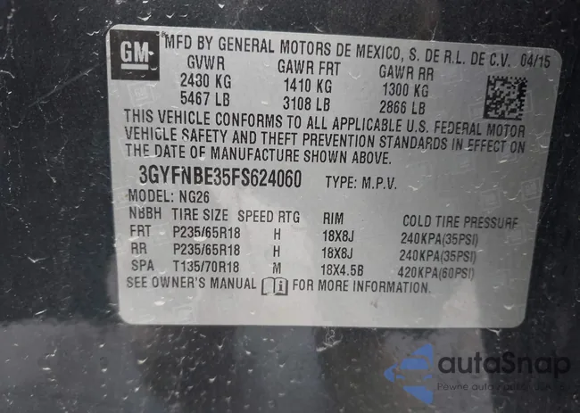 3GYFNBE35FS624060: 44509222