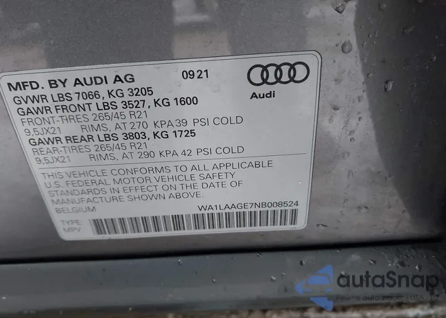 WA1LAAGE7NB008524: 44508384