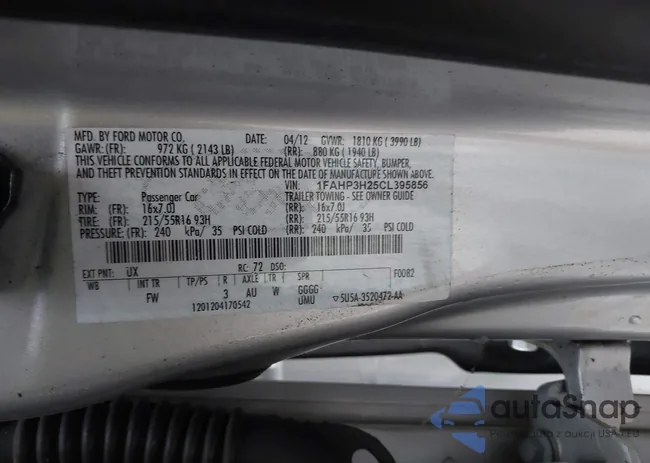 1FAHP3H25CL395856: 44508392