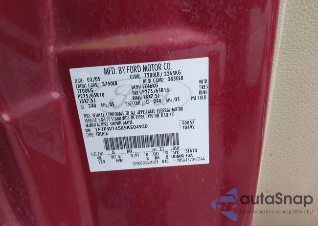 1FTPW14585KE04930: 44508441