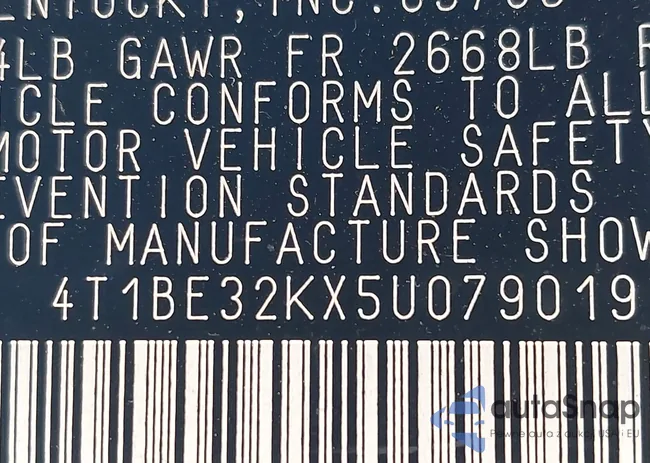 4T1BE32KX5U079019: 44509772