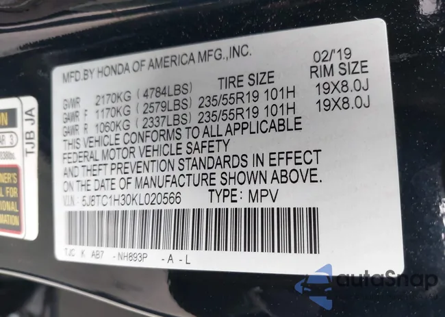 5J8TC1H30KL020566: 44509918