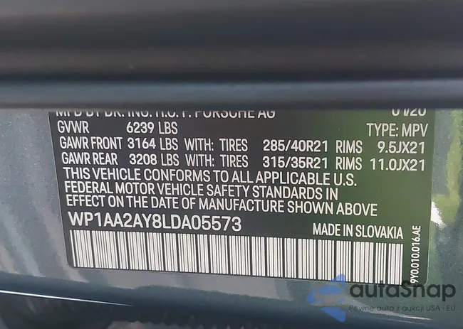 WP1AA2AY8LDA05573: 44510032