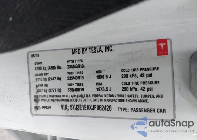 5YJ3E1EAXJF062420: 44510097