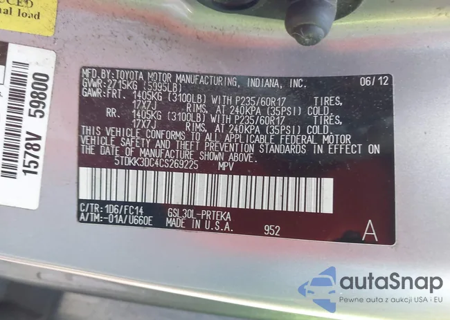 5TDKK3DC4CS269225: 44510119