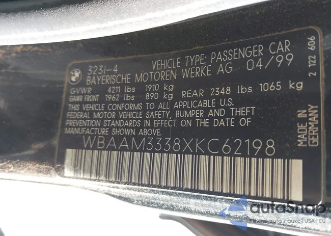 WBAAM3338XKC62198: 44510704