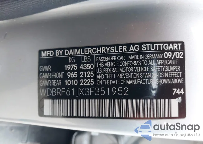 WDBRF61JX3F351952: 44510753