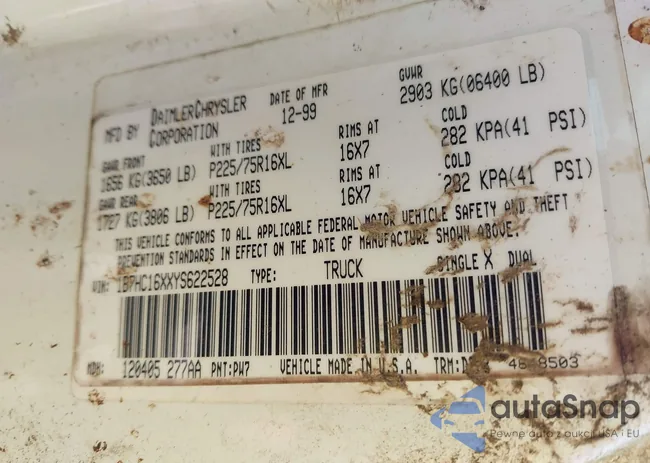 1B7HC16XXYS622528: 44510858