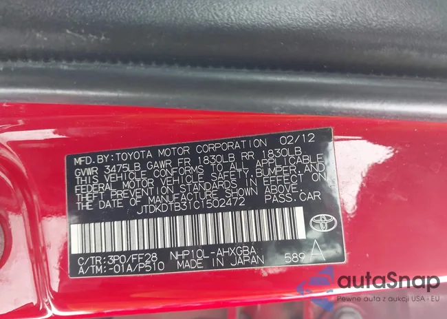 JTDKDTB31C1502472: 44510902