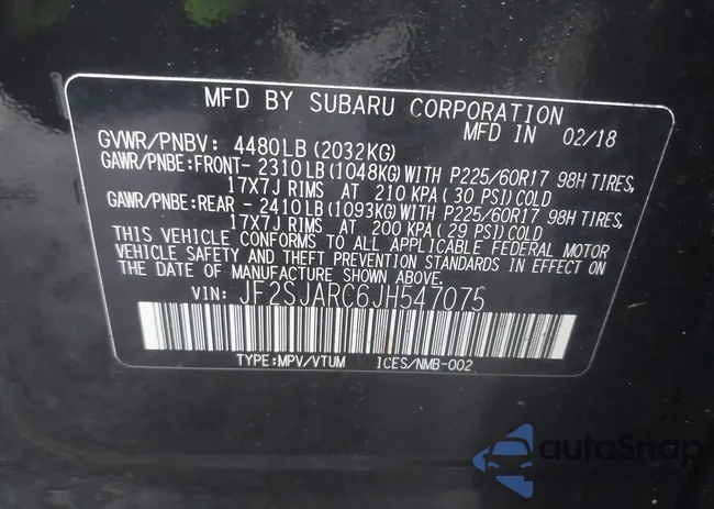 JF2SJARC6JH547075: 44510910