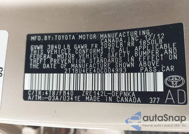 2T1BU4EE4DC004993: 44510962