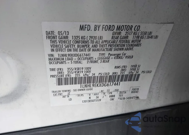 1LNHL9EKXDG617441: 44511035