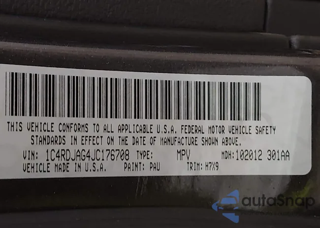1C4RDJAG4JC176708: 44511062