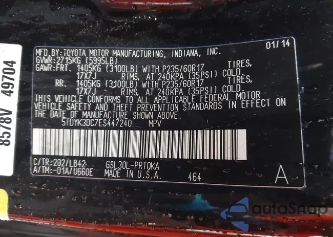 5TDYK3DC7ES447240: 44511087