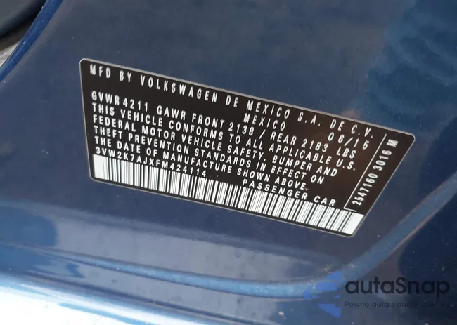 3VW2K7AJXFM424114: 44511129