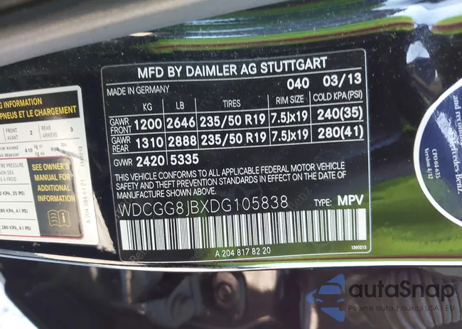 WDCGG8JBXDG105838: 44511152