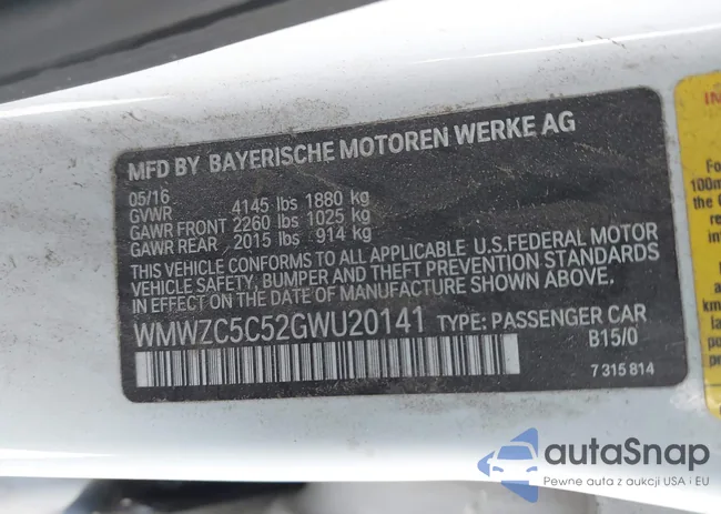 WMWZC5C52GWU20141: 44511165