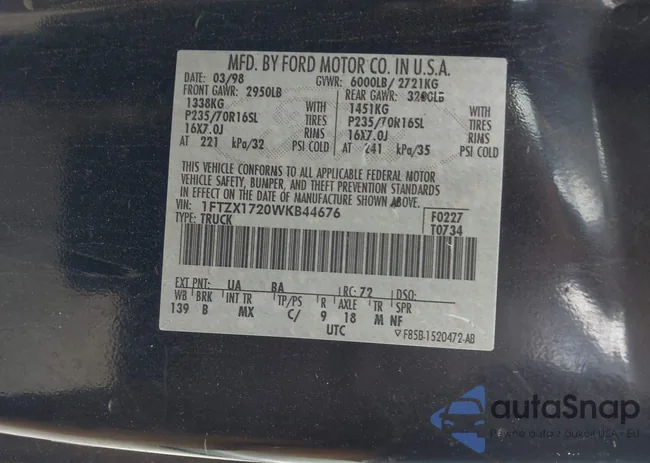 1FTZX1720WKB44676: 44511206