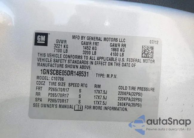 1GNSCBE05DR148531: 44510278