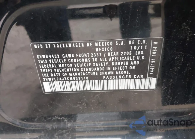 3VWPL7AJXCM639118: 44510320