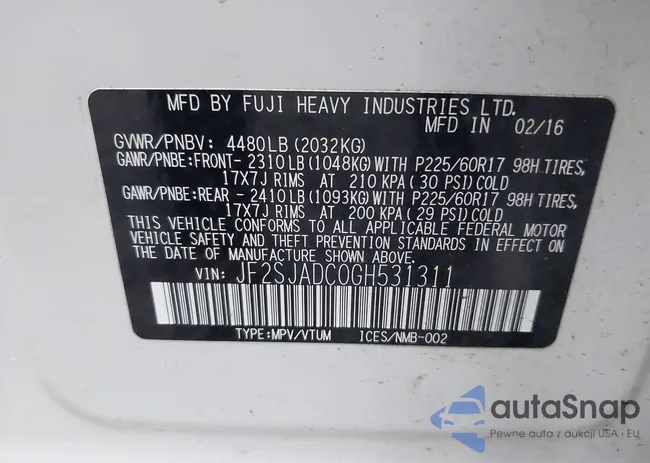 JF2SJADC0GH531311: 44510395