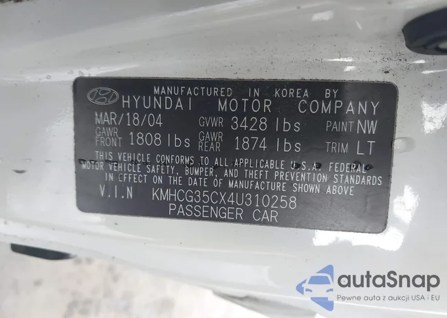 KMHCG35CX4U310258: 44510495