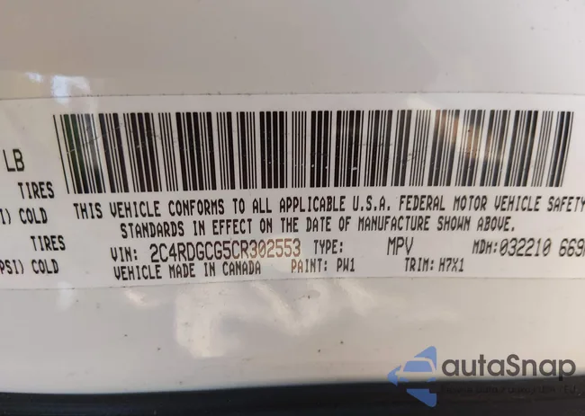 2C4RDGCG5CR302553: 44511662