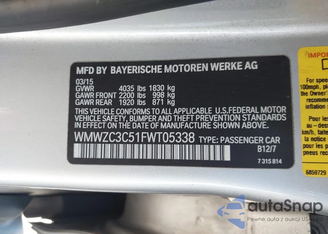 WMWZC3C51FWT05338: 44511777