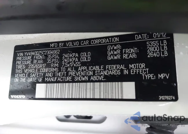 YV4940DZ5C2304662: 44511786