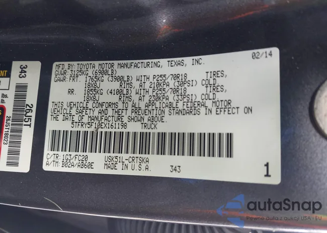 5TFRY5F10EX161198: 44511825