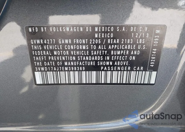 3VWD17AJ7EM398369: 44511854