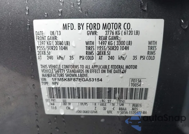 1FM5K8F87EGA53154: 44511958