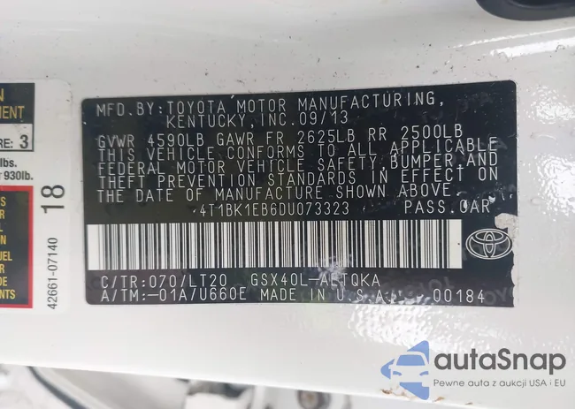 4T1BK1EB6DU073323: 44511968