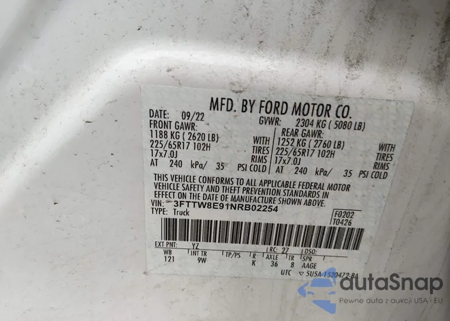 3FTTW8E91NRB02254: 44512124