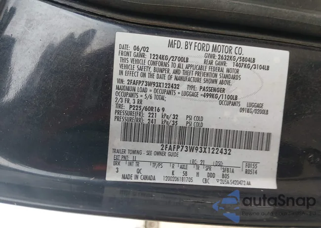 2FAFP73W93X122432: 44512219